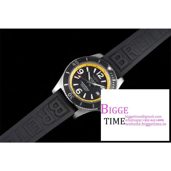 Breitling 42mm SUPEROCEAN Yellow/Black Dial Black Rubber Strap TF A2824 - Image 2