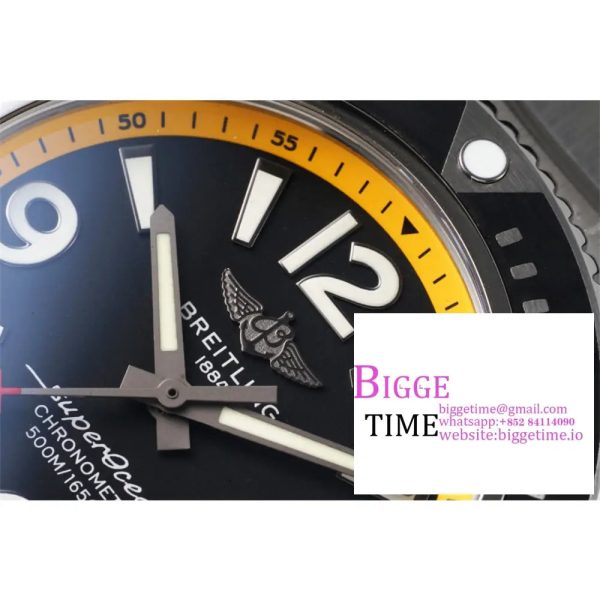 Breitling 42mm SUPEROCEAN Yellow/Black Dial SS Bracelet TF A2824 - Image 5
