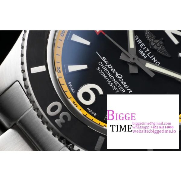 Breitling 42mm SUPEROCEAN Yellow/Black Dial SS Bracelet TF A2824 - Image 4