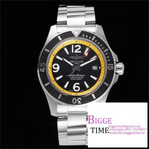 Breitling 42mm SUPEROCEAN Yellow/Black Dial SS Bracelet TF A2824