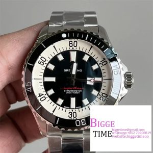 Breitling 44mm SUPEROCEAN Ceramic Black Dial SS Bracelet TF A2824