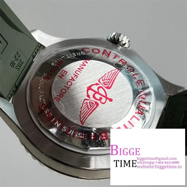Breitling 44mm SUPEROCEAN Ceramic Green Dial Black Rubber Strap TF A2824 - Image 9