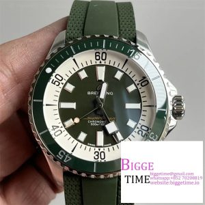 Breitling 44mm SUPEROCEAN Ceramic Green Dial Black Rubber Strap TF A2824