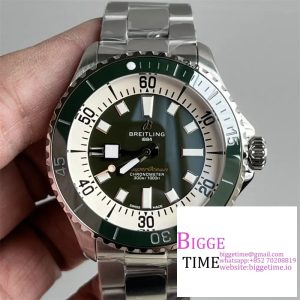 Breitling 44mm SUPEROCEAN Ceramic Green Dial SS Bracelet TF A2824