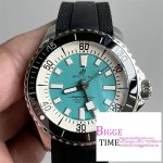 Breitling 44mm SUPEROCEAN Ceramic Tiffany Blue Dial Black Rubber Strap TF A2824