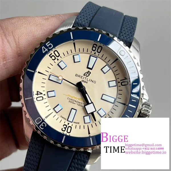 Breitling 44mm SUPEROCEAN Ceramic White Dial Black Rubber Strap TF A2824 - Image 4