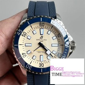 Breitling 44mm SUPEROCEAN Ceramic White Dial Black Rubber Strap TF A2824