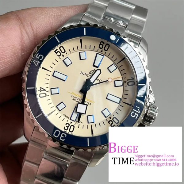 Breitling 44mm SUPEROCEAN Ceramic White Dial SS Bracelet TF A2824 - Image 3