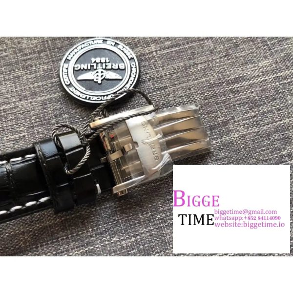 Breitling Chrono 42mm PREMIER Black Dial Black Leather Strap BLSF A7750 - Image 9