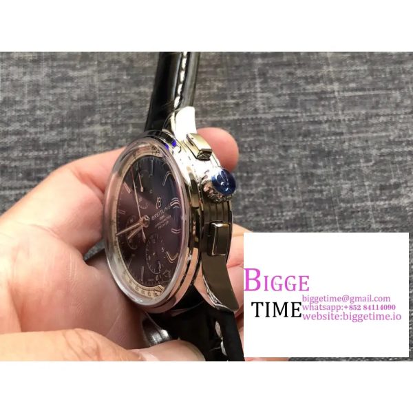 Breitling Chrono 42mm PREMIER Black Dial Black Leather Strap BLSF A7750 - Image 5