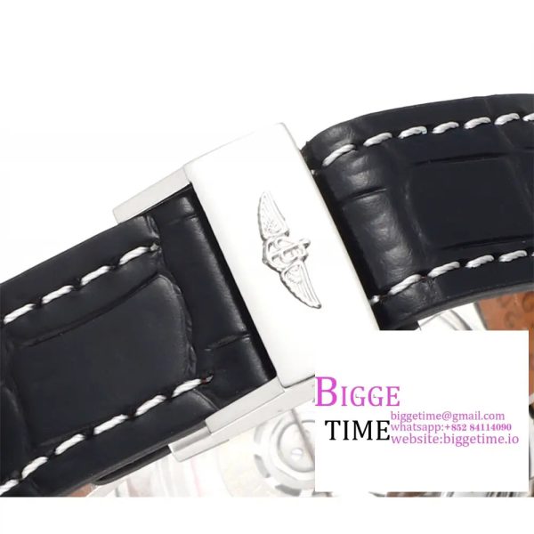 Breitling Chrono 43mm NAVITIMER B01 Black/White Dial Black Leather Strap BLSF A7750 - Image 8