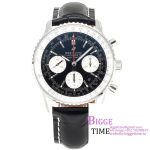 Breitling Chrono 43mm NAVITIMER B01 Black/White Dial Black Leather Strap BLSF A7750