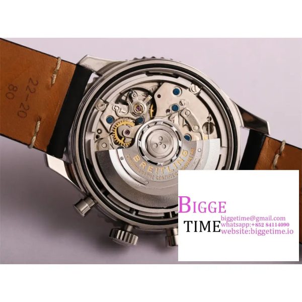 Breitling Chrono 43mm NAVITIMER B01 Black/White Dial Black Leather Strap BLSF A7750 - Image 9