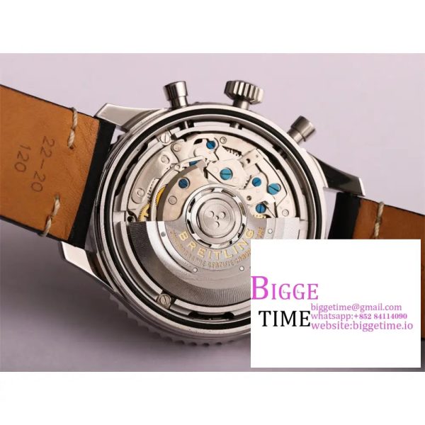 Breitling Chrono 43mm NAVITIMER B01 Black/White Dial Black Leather Strap BLSF A7750 - Image 7