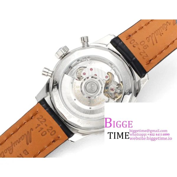 Breitling Chrono 43mm NAVITIMER B01 Black/White Dial Black Leather Strap BLSF A7750 - Image 9