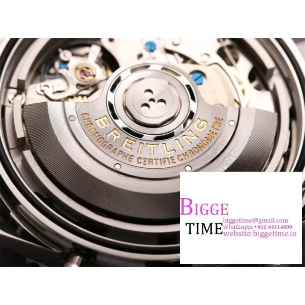 Breitling Chrono 43mm NAVITIMER B01 Black/White Dial Black Leather Strap BLSF A7750 - Image 8