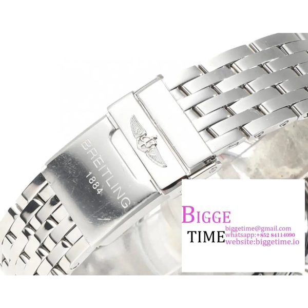 Breitling Chrono 43mm NAVITIMER B01 Black/White Dial SS Bracelet BLSF A7750 - Image 9