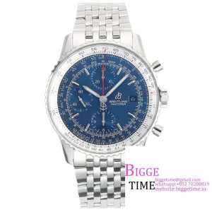 Breitling Chrono 43mm NAVITIMER B01 Blue Dial SS Bracelet BLSF A7750