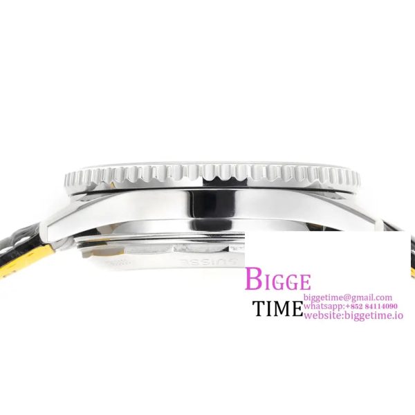 Breitling Chrono 43mm NAVITIMER B01 White/Black Dial Black Leather Strap BLSF A7750 - Image 7