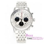Breitling Chrono 43mm NAVITIMER B01 White/Black Dial SS Bracelet BLSF A7750