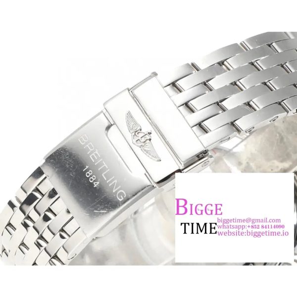 Breitling Chrono 43mm NAVITIMER B01 White/Black Dial SS Bracelet BLSF A7750 - Image 7