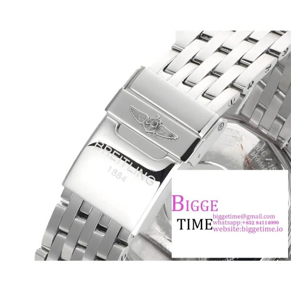 Breitling Chrono 43mm NAVITIMER B01 White Dial SS Bracelet BLSF A7750 - Image 9