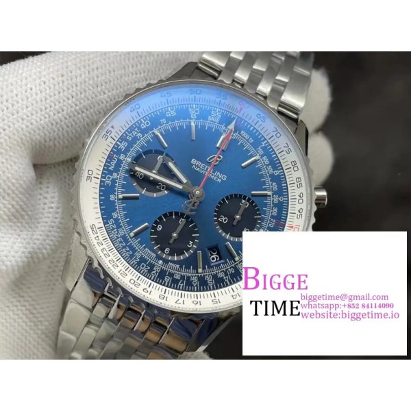 Breitling - Navitimer B01 Chronograph SS/SS Blue/Blk GF A7750 Mod - Image 3