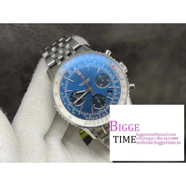 Breitling - Navitimer B01 Chronograph SS/SS Blue/Blk GF A7750 Mod - Image 4