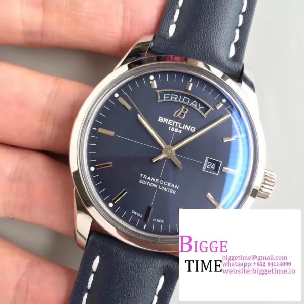 Breitling - Transocean Day Date SS/LE Blue V7F Asia 2824 - Image 2