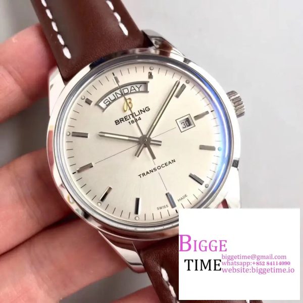 Breitling - Transocean Day Date SS/LE White V7F Asia 2824 - Image 4
