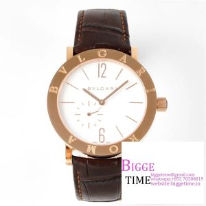 Bvlgari Roma 41mm RG White Dial Brown Leather Strap BVF MY9015