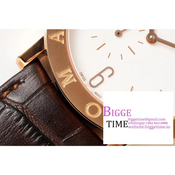 Bvlgari Roma 41mm RG White Dial Brown Leather Strap BVF MY9015 - Image 5