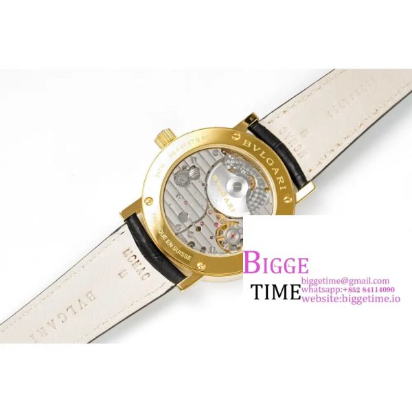 Bvlgari Roma 41mm YG Black Dial Black Leather Strap BVF MY9015 - Image 9