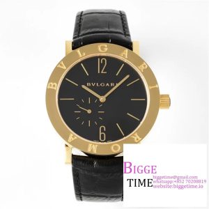 Bvlgari Roma 41mm YG Black Dial Black Leather Strap BVF MY9015