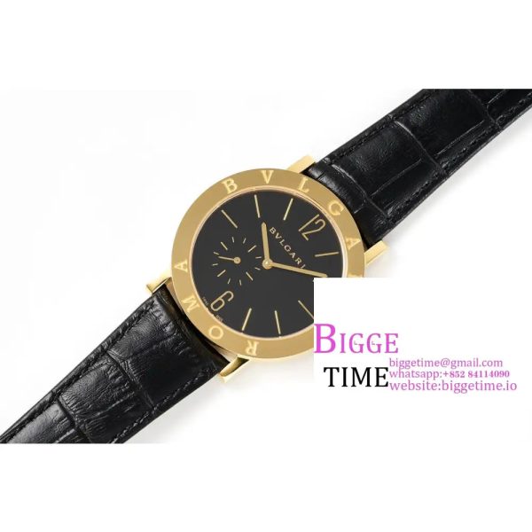 Bvlgari Roma 41mm YG Black Dial Black Leather Strap BVF MY9015 - Image 2