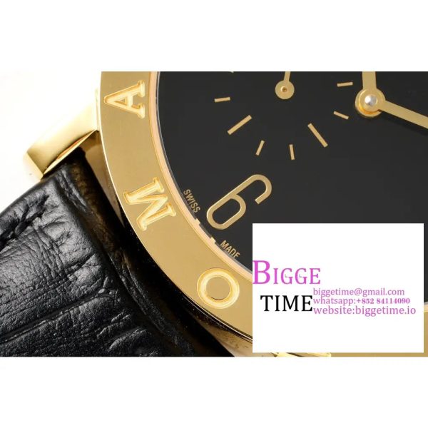 Bvlgari Roma 41mm YG Black Dial Black Leather Strap BVF MY9015 - Image 5
