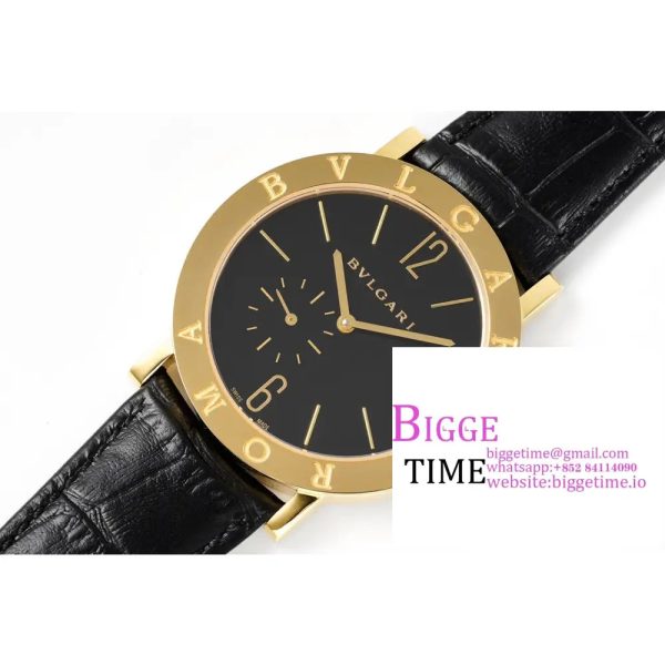 Bvlgari Roma 41mm YG Black Dial Black Leather Strap BVF MY9015 - Image 3
