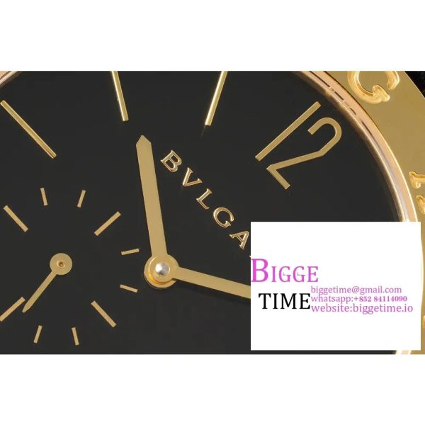 Bvlgari Roma 41mm YG Black Dial Black Leather Strap BVF MY9015 - Image 4