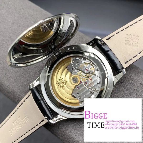 Calatrava 5227 SS ZF 1:1 Best Edition White Dial on Black Leather Strap 324CS - Image 9