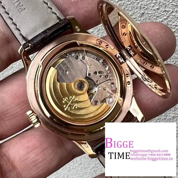 Calatrava 5227R RG ZF 1:1 Best Edition White Dial on Brown Leather Strap A324CS - Image 8