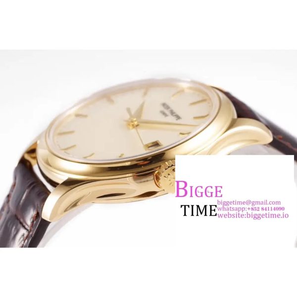 Calatrava 5227R RG ZF 1:1 Best Edition White Dial on Brown Leather Strap A324CS - Image 4
