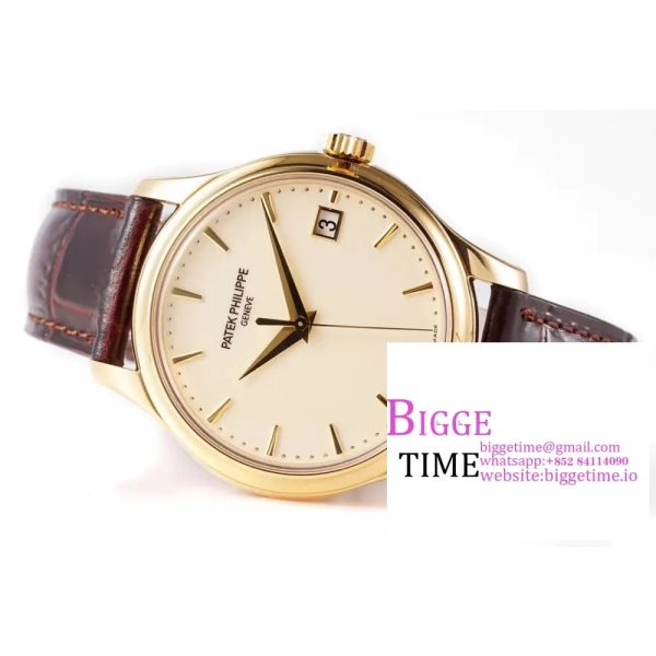 Calatrava 5227R RG ZF 1:1 Best Edition White Dial on Brown Leather Strap A324CS - Image 5