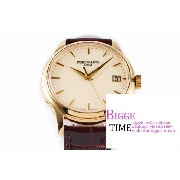 Calatrava 5227R RG ZF 1:1 Best Edition White Dial on Brown Leather Strap A324CS - Image 3