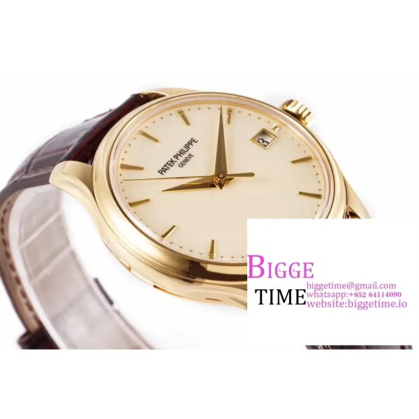Calatrava 5227R RG ZF 1:1 Best Edition White Dial on Brown Leather Strap A324CS - Image 6
