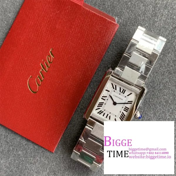 Cartier Tank Must Small K11F 1:1 Best Edition SS White Dial on SS Bracelet Ronda Quartz - Image 4