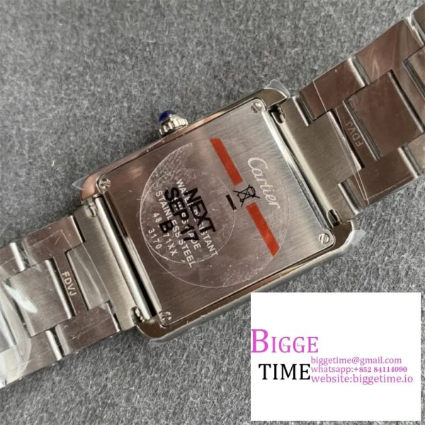 Cartier Tank Must Small K11F 1:1 Best Edition SS White Dial on SS Bracelet Ronda Quartz - Image 8