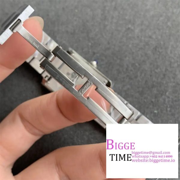 Cartier Tank Must Small K11F 1:1 Best Edition SS White Dial on SS Bracelet Ronda Quartz - Image 9