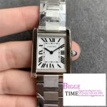 Cartier Tank Must Small K11F 1:1 Best Edition SS White Dial on SS Bracelet Ronda Quartz