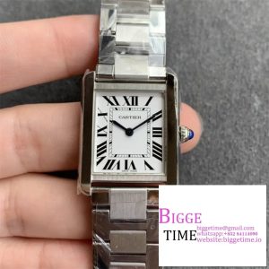 Cartier Tank Must Small K11F 1:1 Best Edition SS White Dial on SS Bracelet Ronda Quartz