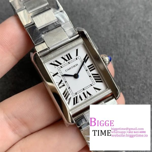 Cartier Tank Must Small K11F 1:1 Best Edition SS White Dial on SS Bracelet Ronda Quartz - Image 3